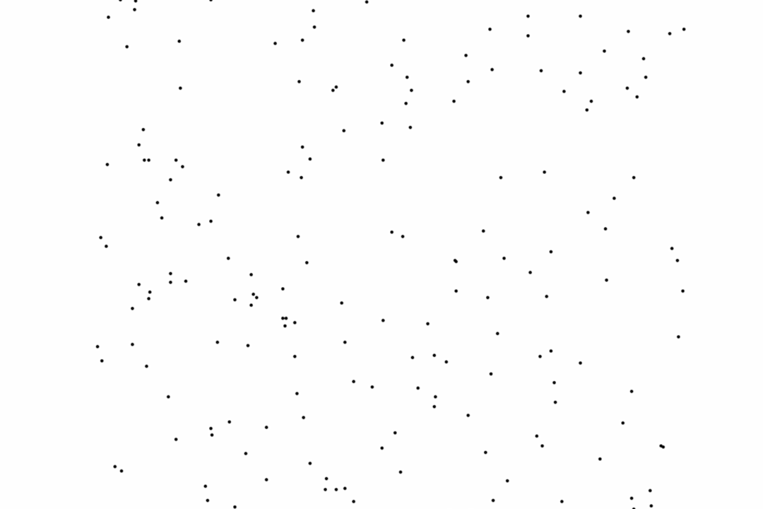 Visualizing a boid flock of 200 agents in a 2D, toroidal space