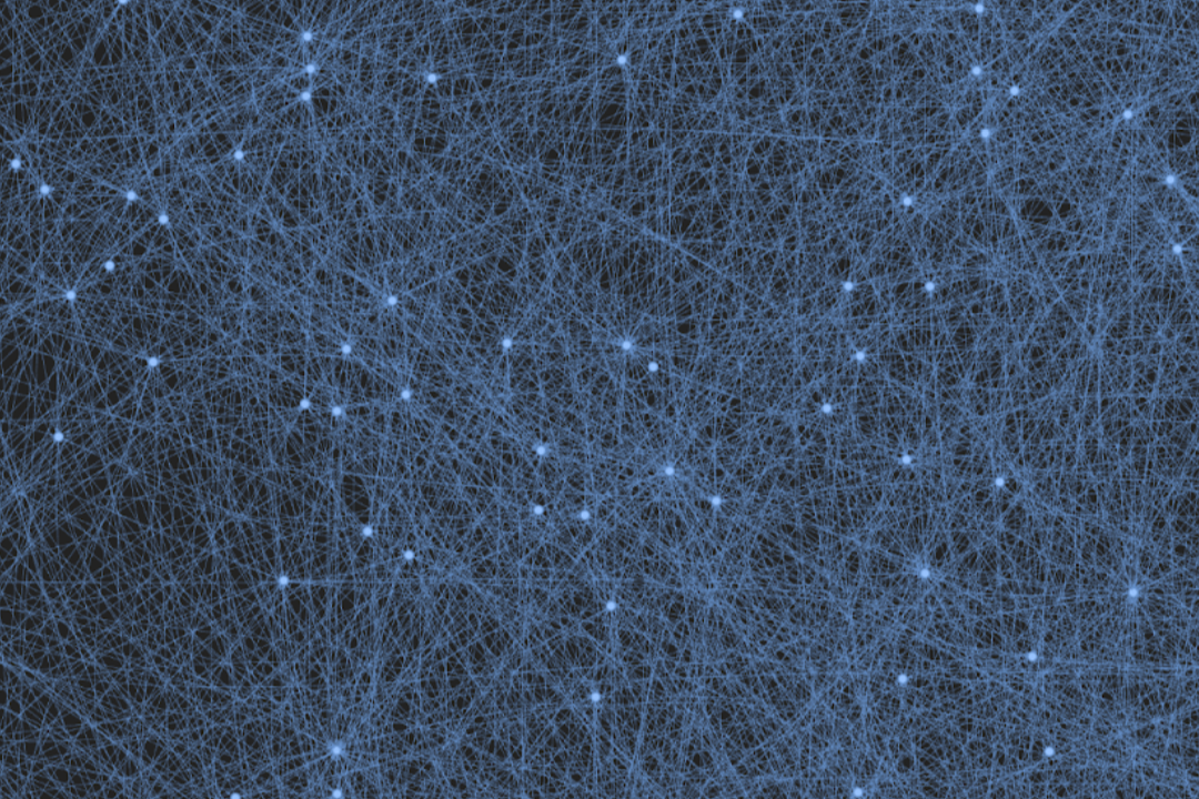 A closeup network graph of the subset of Wikipedia pages